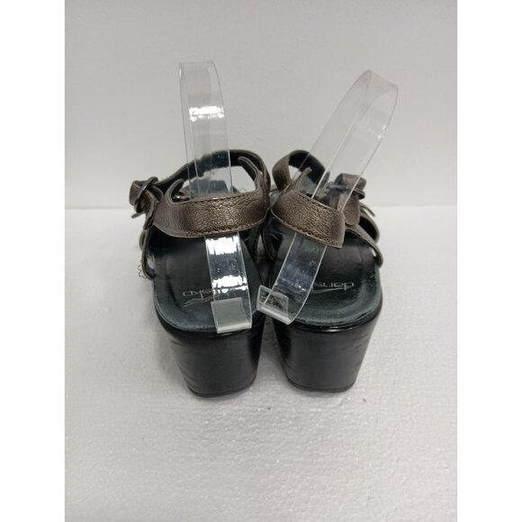 Dansko Womens Susie Wedge Sandals Size 41 Pewter Open Toe BOHO Comfort Shoes - Picture 9 of 11